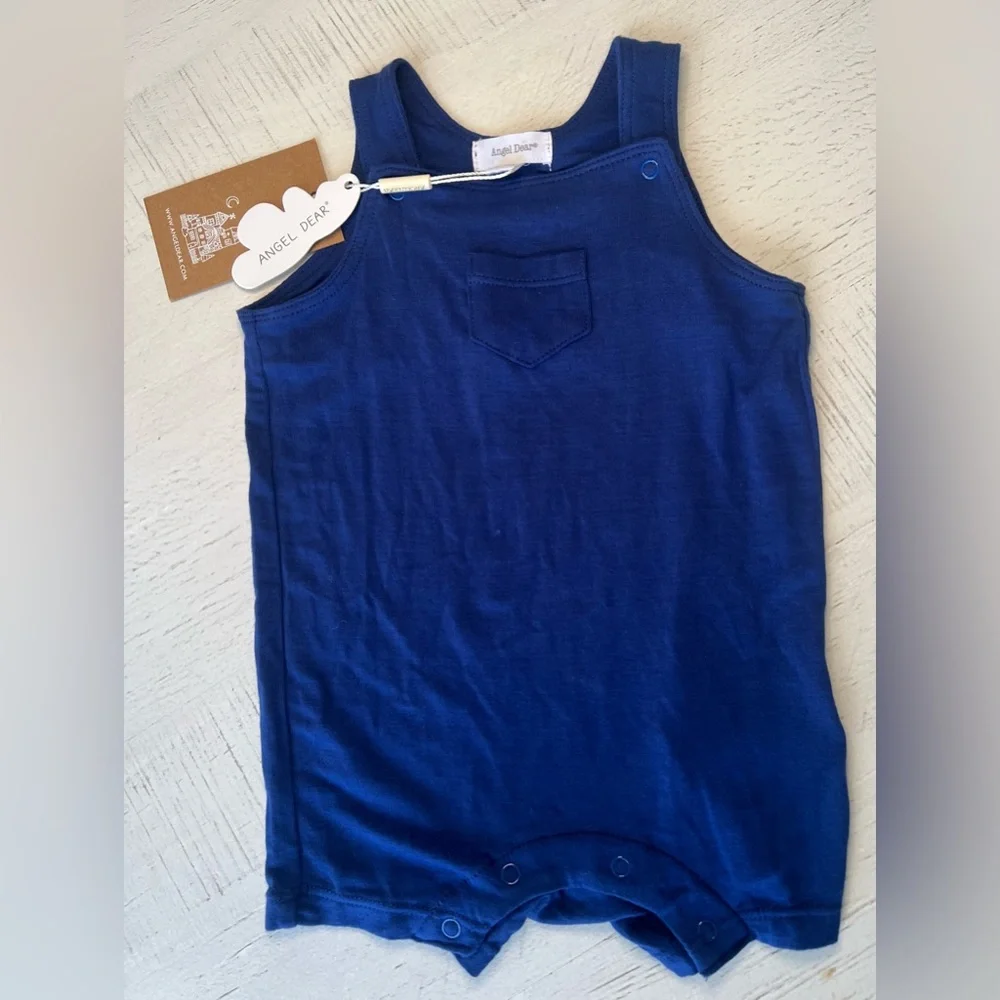 Angel Dear Navy Short Overall NWT
